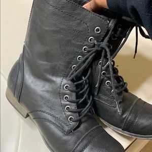 Black combat boots